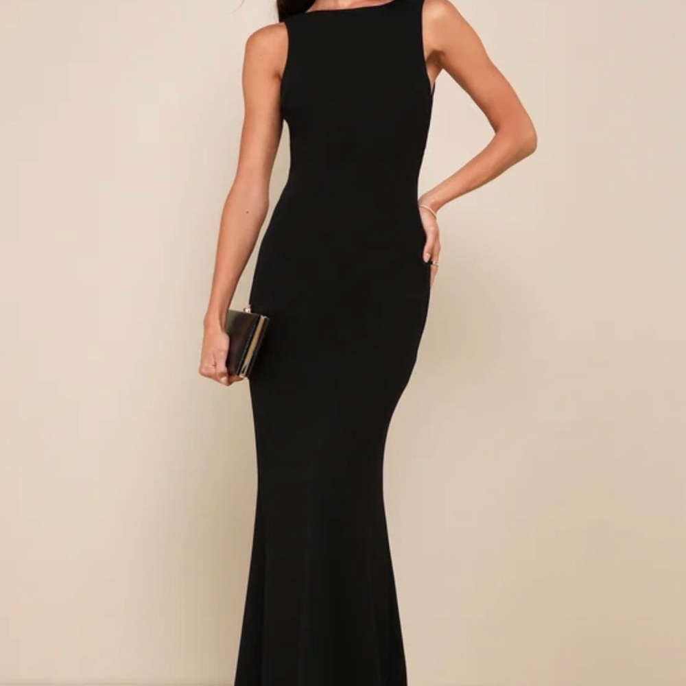 Lulu’s Love in You Eyes Black Knotted Maxi Dress